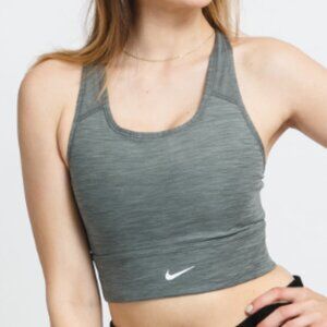 Nike Dri-FIT Swoosh Gray Medium-Support Sports Bra